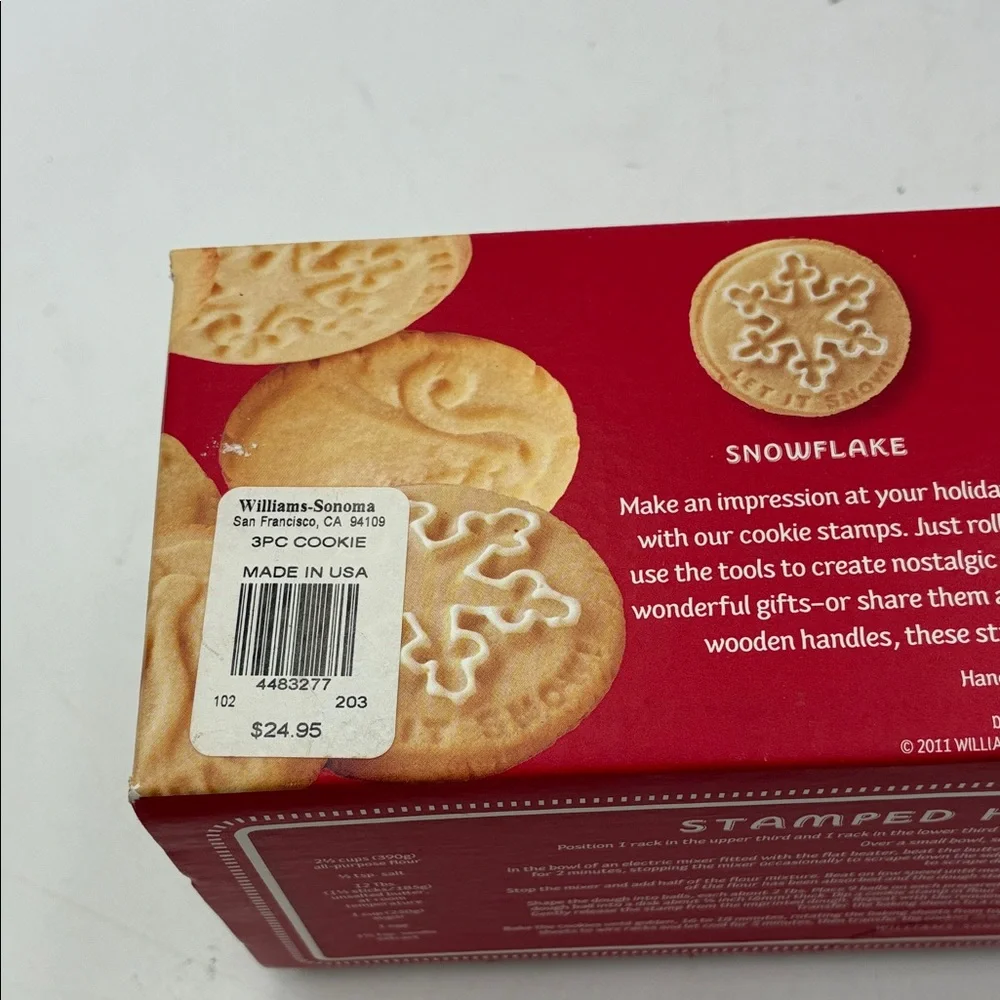 Williams Sonoma Red and Silver Holiday Cookie Stamps